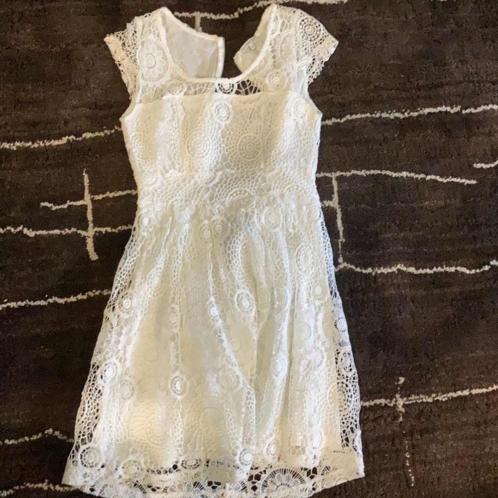 White Short Lace Dress